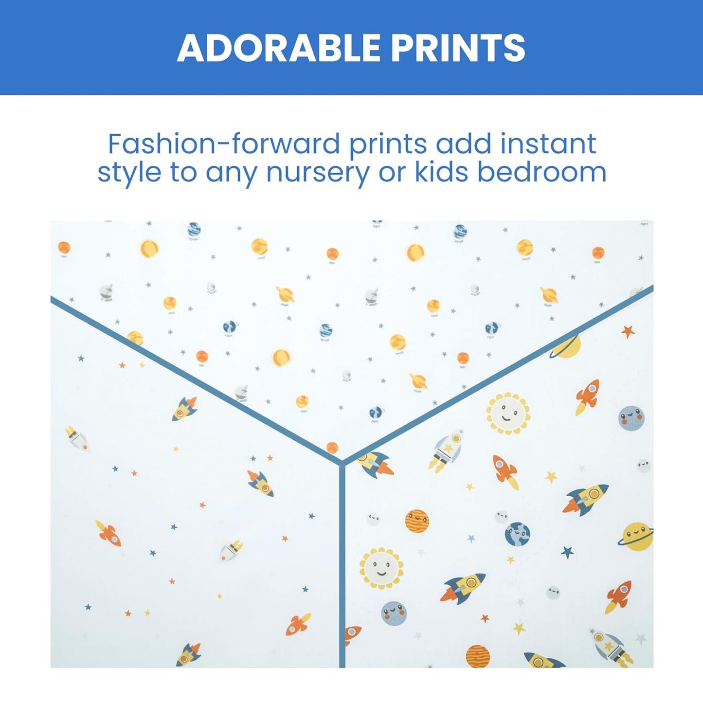 Delta Children Fitted Crib Sheets for Girls and Boys - Crib Sheet for Standard Crib and Toddler Mattresses - 28x52 Inch (Pack of 3), Space Exploration