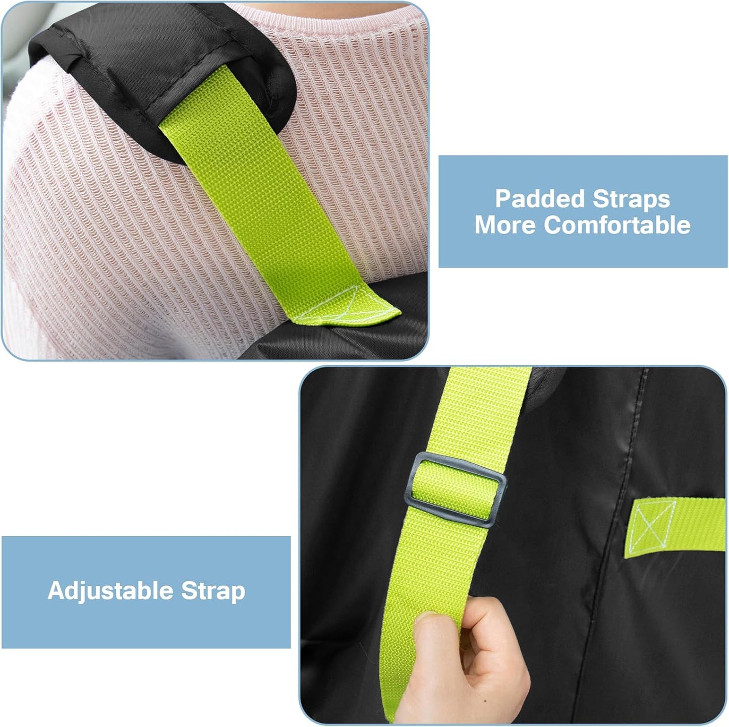 Car Seat Travel Bag for Airplane, Water-Resistant Gate Check Bag with Adjustable Carry Straps, Universal Fit, Durable Carseat Cover For Airplane Travel, Black