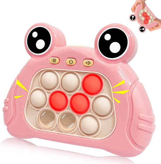 Fast Push Pop Pro Light Up Fidget Bubble Game Controller, Puzzle Pop Pro Game Fidget Toys Adults Handheld Bubble Pop Fidget Game Console Anti-Anxiety Autism Electronic Pop Toy