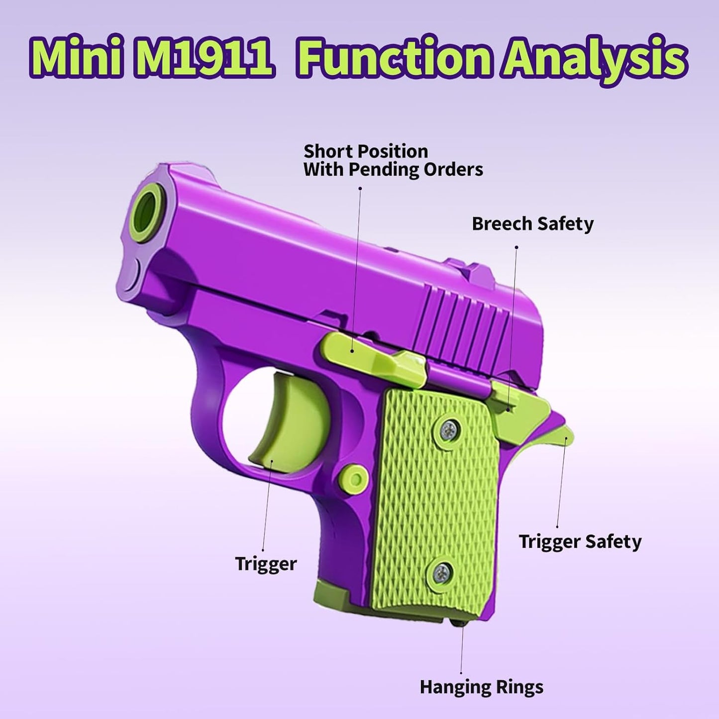 Fidget Toys for Adults, 3D Printed Small Pistol Toys, Stress Relief Pistol Toys Suitable for Relieving ADHD, Anxiety, Suitable Toys for Friends Adults and Kids Best Gift