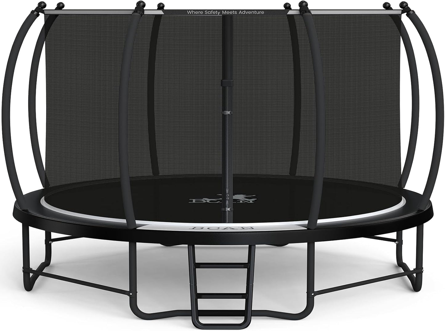 BCAN 8FT 10FT 12FT 14FT 15FT 16FT Recreational Trampoline with Enclosure for Kids Adults, ASTM Approved, Outdoor Trampolines with Ladder for Kids