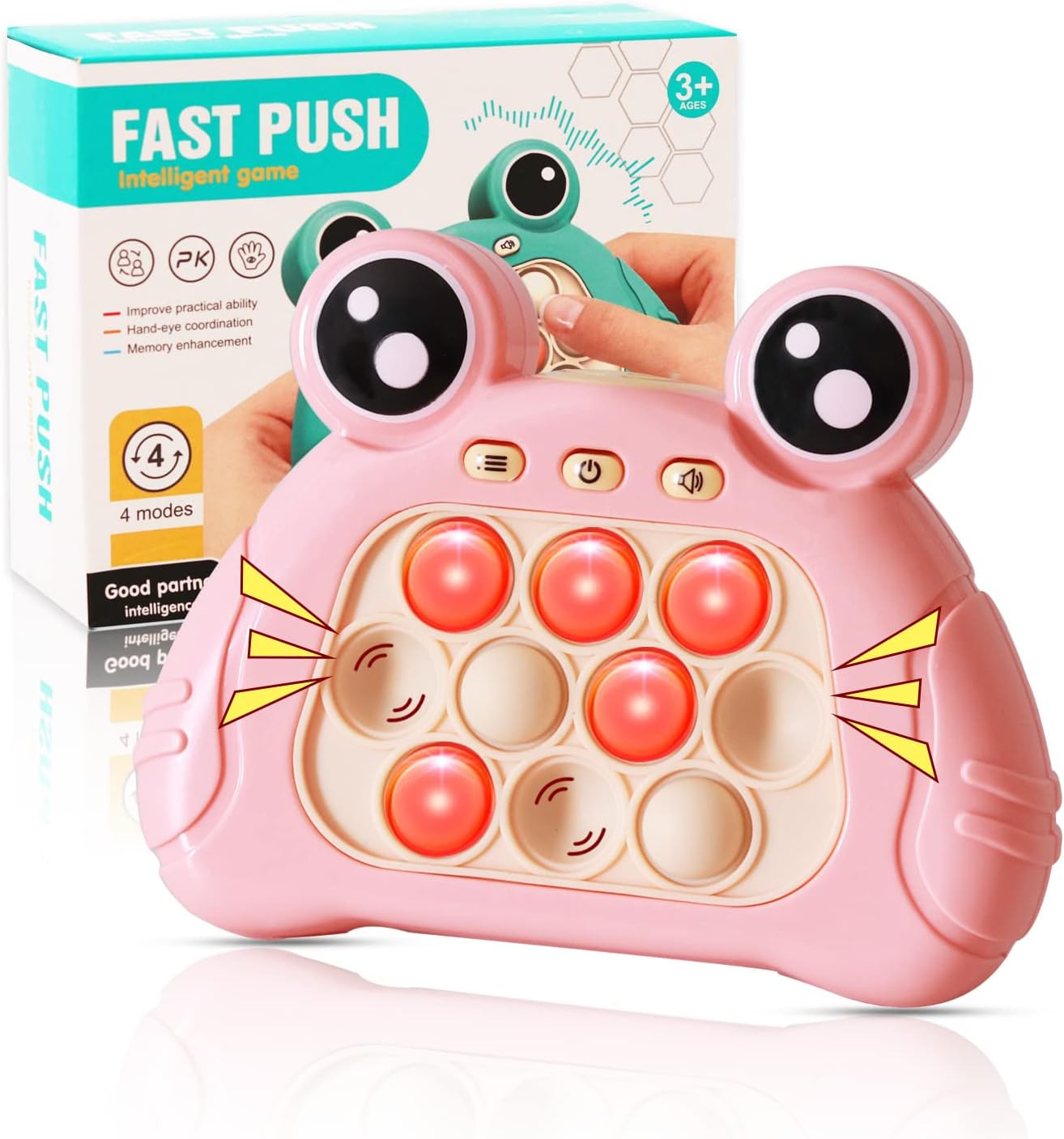 Quick Push Console with Instant Sound Feedback | Handheld Fast Speed Pushing Game | Pop The Target Interactive Educational Sensory Fidget Toy for Kids Adults | Fun Toy for Children 3-12