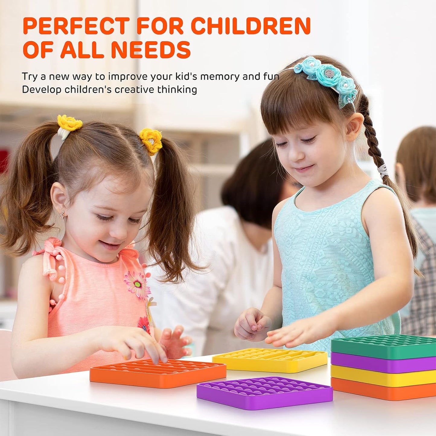 12 Pack Fidget Toys,Push Pop Fidget Sensory Toys Set,Stress Relief Gifts for Kids & Adults,Pop Bulk & Party Favors Toddler Toys for Easter Gifts,Party Supplies,Classroom Prizes