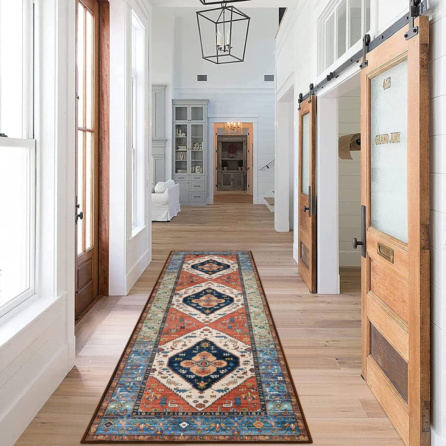 Lahome Boho Kitchen 2x7 Runner Rug - Non-Slip Washable Hallway Runner, Oriental Distressed Non-Shedding Rugs Carpet for Entryway Bedroom Laundry Room