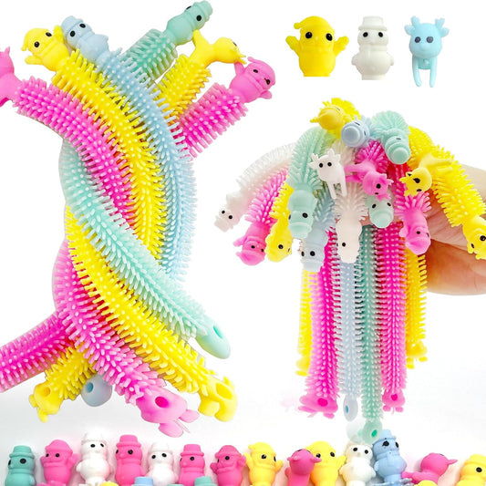 40 Pack Christmas Stretchy Strings Fidget Toys,Colorful Sensory Toys with Santa Claus,Snowman,and Reindeer,Anti-Anxiety Autism Toys for Kids,Perfect Children's Gift,Party Favors & Decoration
