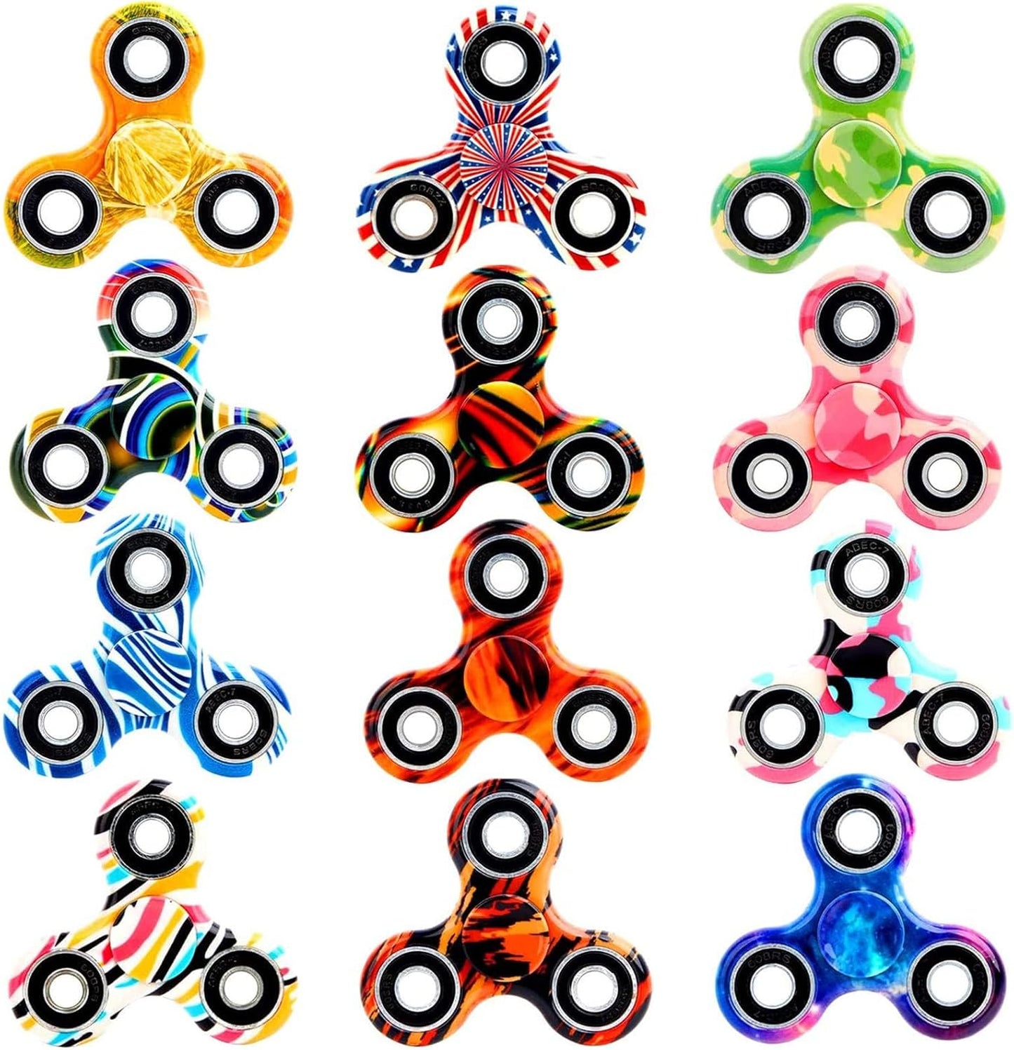 SCIONE 12 Pack Fidget Spinner Toy, Finger Spinner Fidget Pack-Anxiety Toys Stress Relief Reducer- Party Favors for Kids/Adults Birthday Party Favor Goodie Bag Stuffers Classroom Prizes