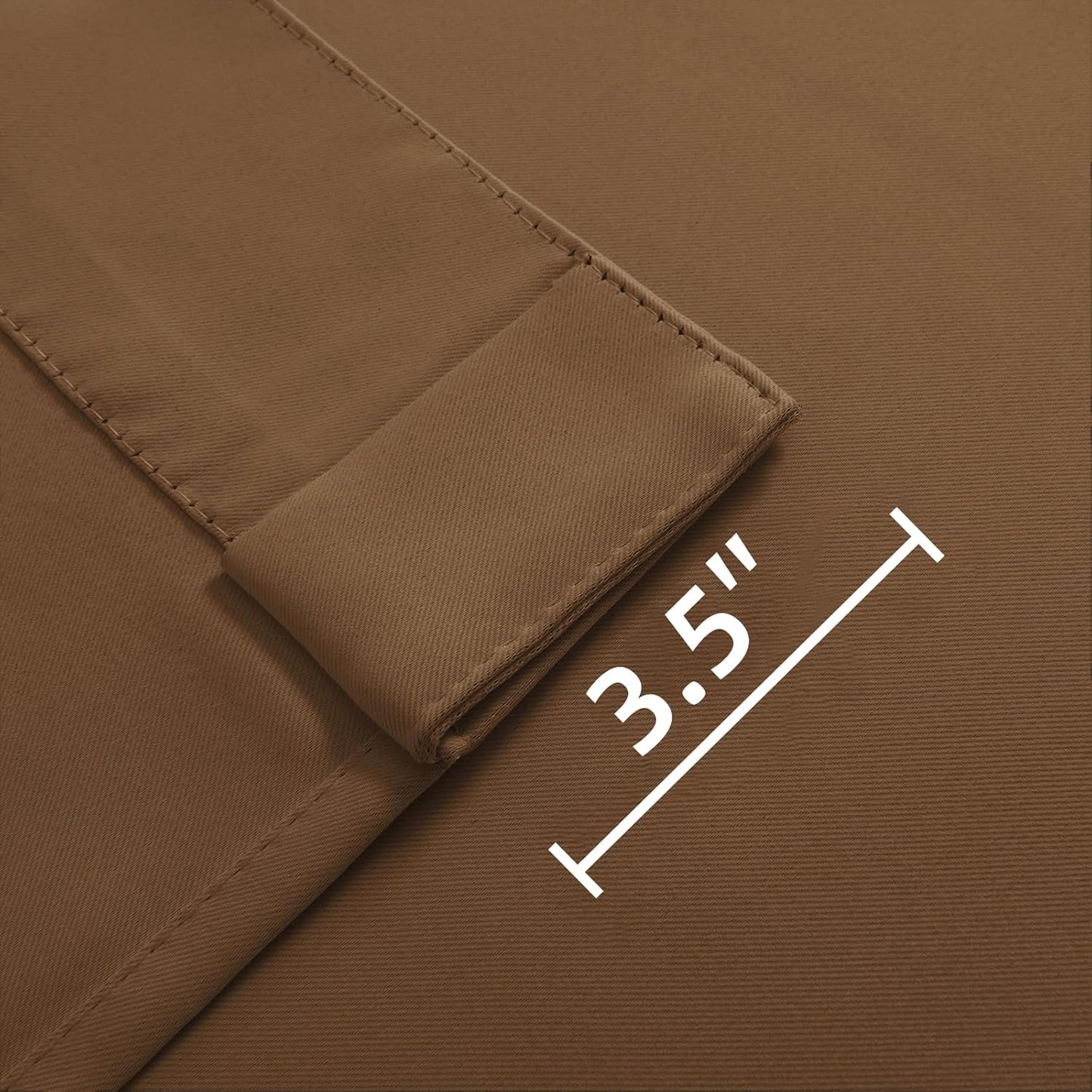 Joydeco Custom Blackout Curtains for Bedroom, 1 Panel Room Darkening Curtains & Drapes for Living Room Window Rod Pocket Back Tab (Custom Size,Brown)