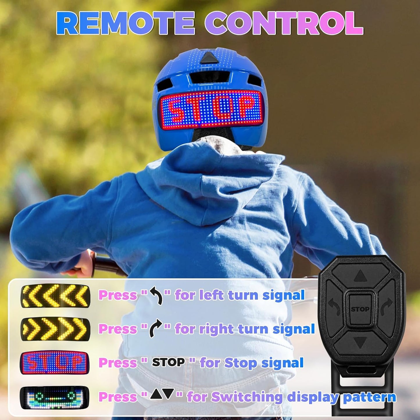 Kids Bike Helmet Toddler Helmet for Boys Girls Youth Kids with LED Lights Bicycle Helmets with Protective Gear Set Knee Elbow Wrist Pads for Cycling Skateboard Scooter Skating (Fits 20.5-22in)