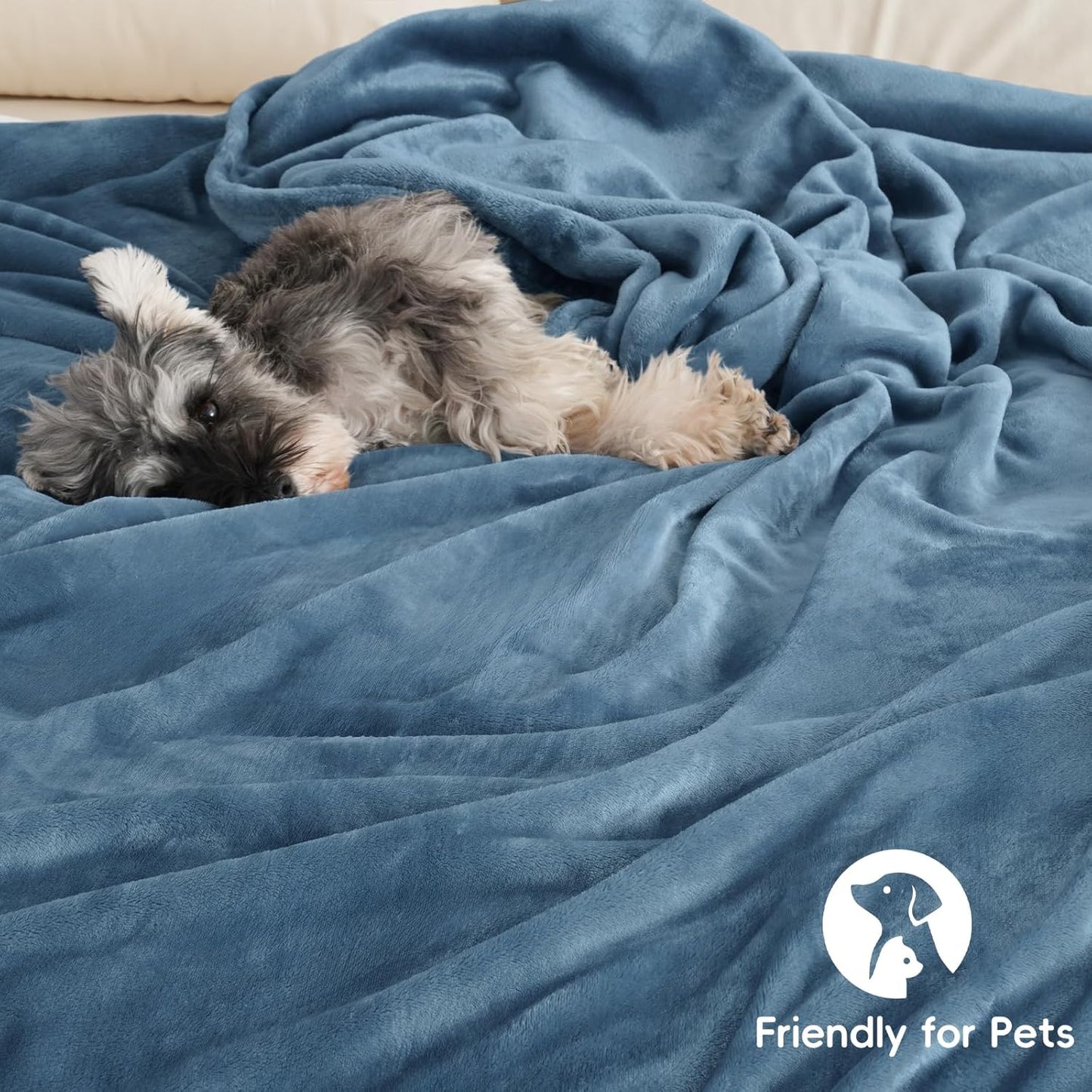 PHF Ultra Soft Fleece Blanket King Size, No Shed No Pilling Luxury Plush Cozy 300GSM Lightweight Blanket for Bed, Couch, Chair, Sofa Suitable for All Season, 108" x 90", Captain's Blue