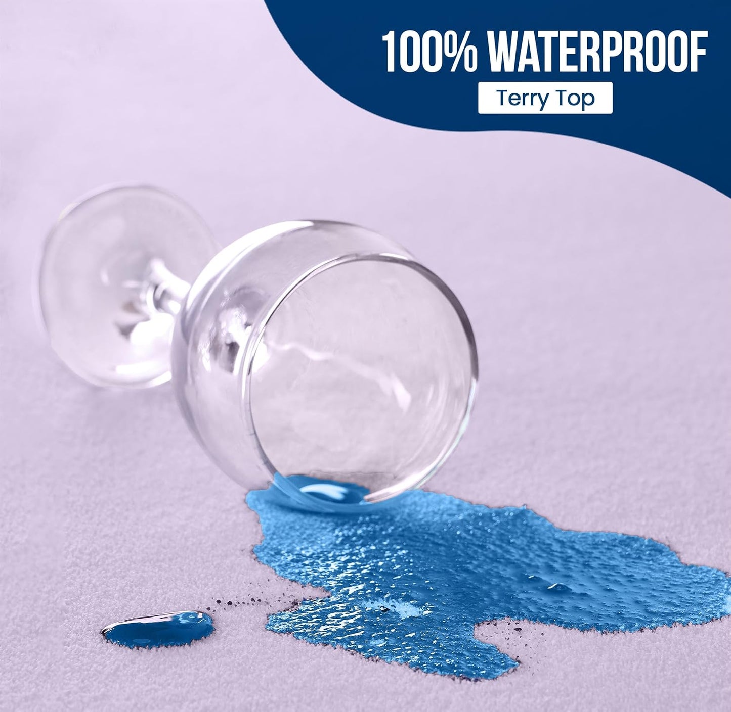 Utopia Bedding Waterproof Mattress Protector Full Size, Premium Terry Mattress Cover 200 GSM, Breathable, Fitted Style with Stretchable Pockets (Lavender)