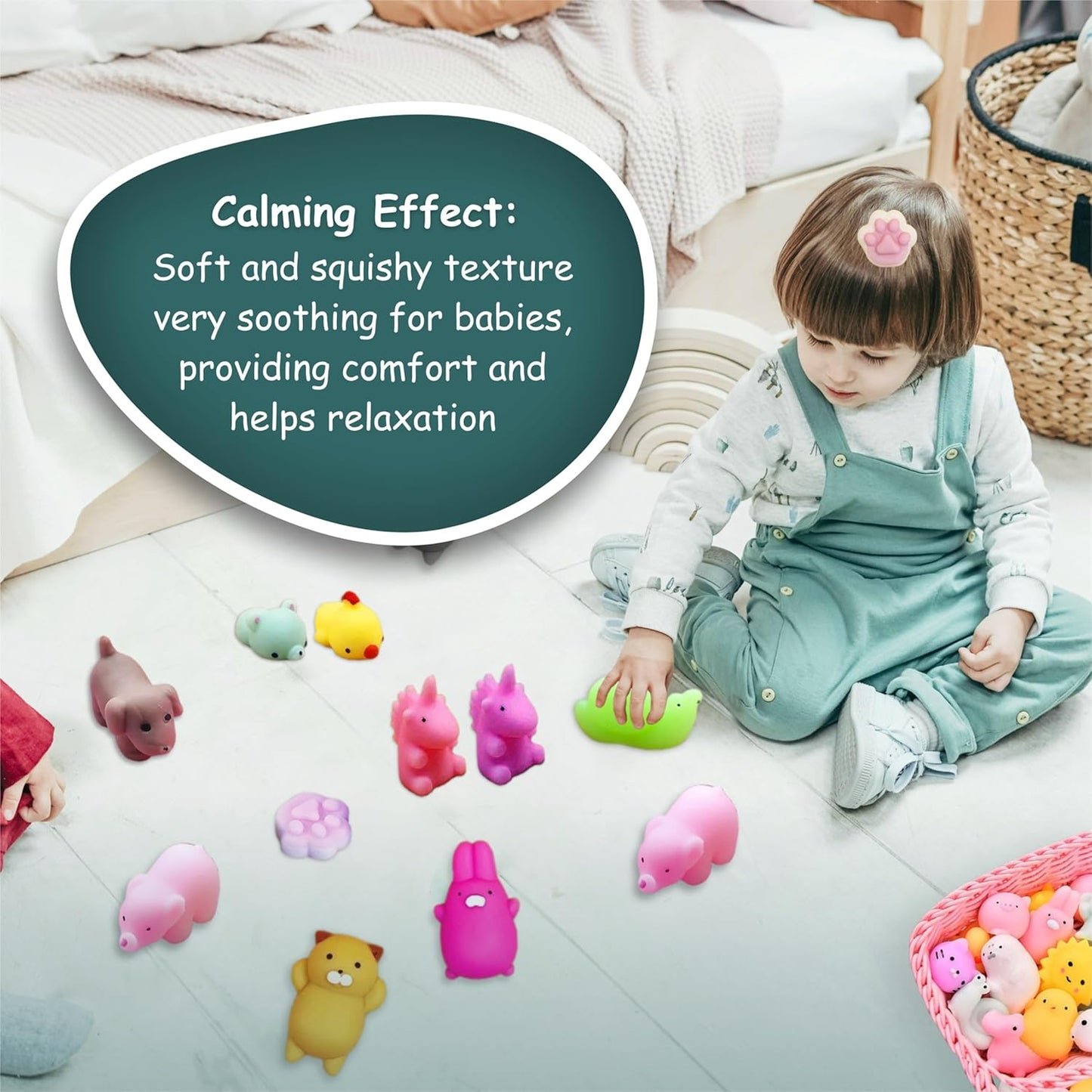 50pcs Mochi Squishy Toys Kids Party Parent-Bonding Calming Mini Fidget Animal Stress Relief Fun Entertaining Toys for Kids
