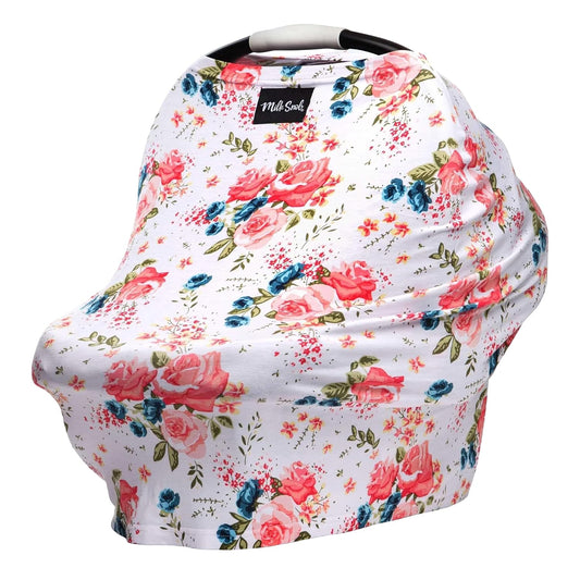 Milk Snob Original 5-in-1 Cover - Added Privacy for Breastfeeding, Baby Car Seat, Carrier, Stroller, High Chair, Shopping Cart, Lounger Canopy - Newborn Essentials, Nursing Top, French Floral