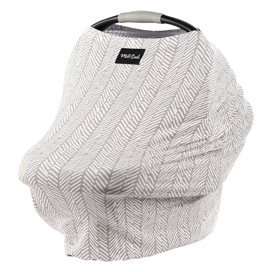 Milk Snob Original 5-in-1 Cover - Added Privacy for Breastfeeding, Baby Car Seat, Carrier, Stroller, High Chair, Shopping Cart, Lounger Canopy - Newborn Essentials, Nursing Top, Herringbone