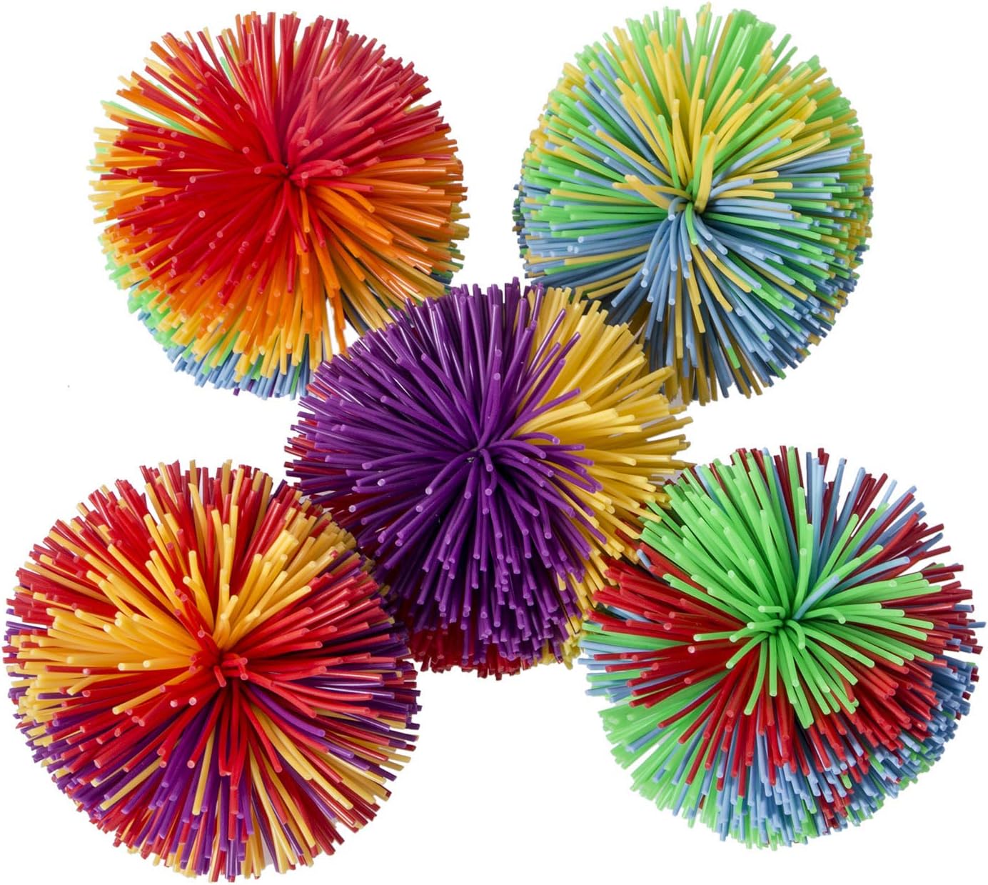 5 Pack Monkey Stringy Balls, Great Sensory Toys Stress Balls, Rainbow Pom Bouncy Balls Games 90s Toys Fun Party Favor