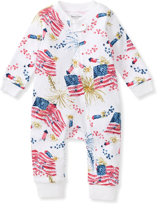 Burt's Bees Baby baby-boys Sleep and Play Pjs, 100% Organic Cotton One-piece Zip Front Footless Romper Jumpsuit Pajamas