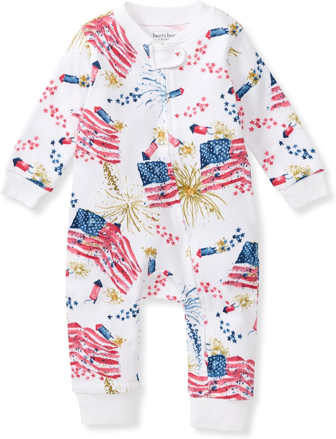 Burt's Bees Baby baby-boys Sleep and Play Pjs, 100% Organic Cotton One-piece Zip Front Footless Romper Jumpsuit Pajamas