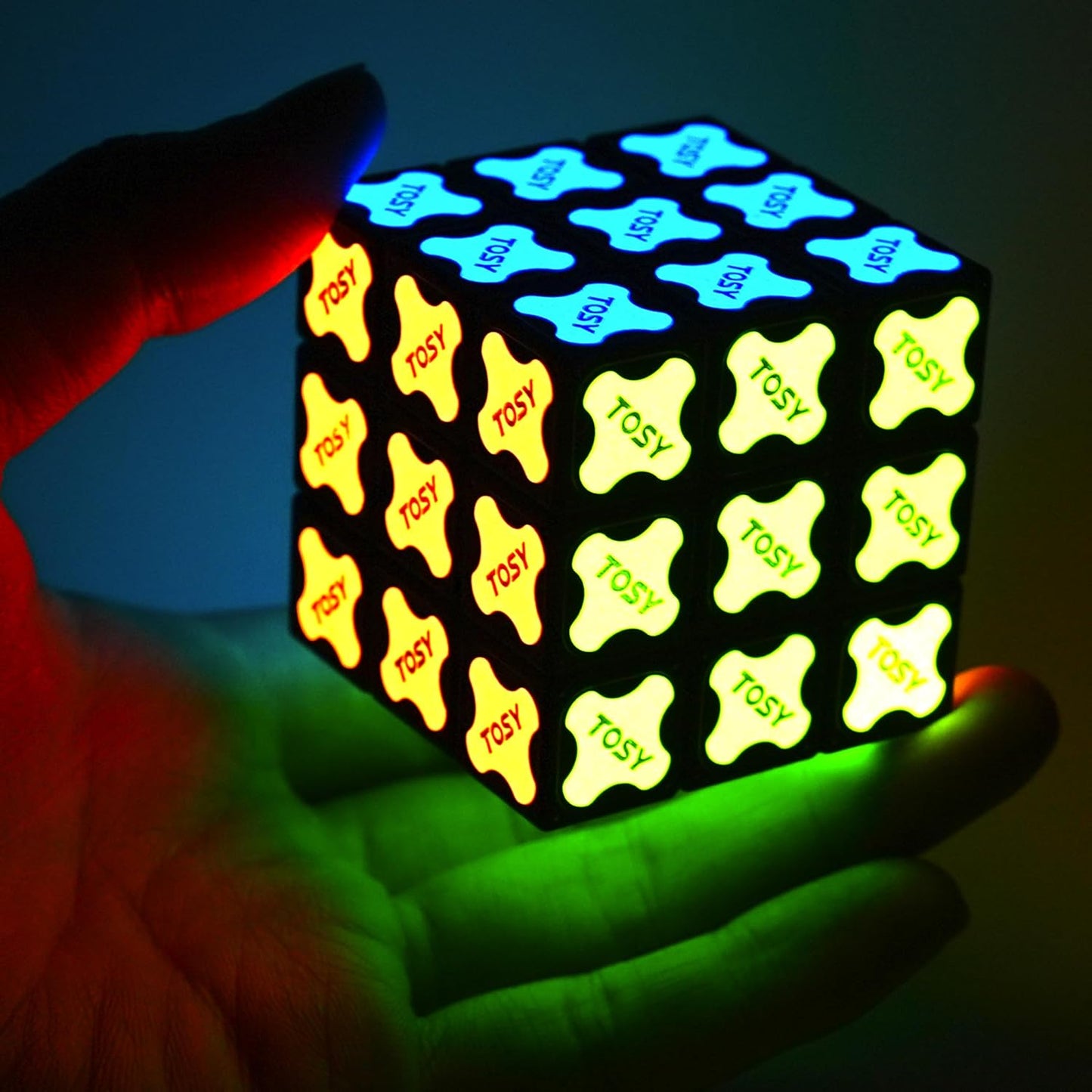 TOSY Magnet Cube 3x3 - 240 Magnets, 30 Blocks, 7in1 Toy: Puzzle Cube Game, Creative Building Blocks, Transformable Fidget Spinner, Infinity Cube, Magnet Tiles, UV Flashlight, Glowing STEM/STEAM Toy