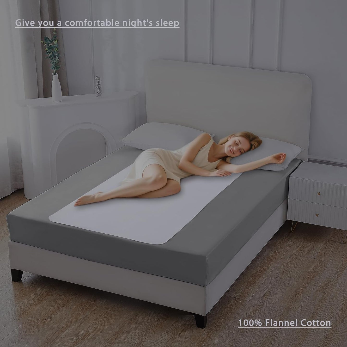 Washable Underpads, 34" x 72" (Pack of 4) Extra Heavy Absorbency ,100% Waterproof Mattress Protector,Flannel Cotton Underpads for Kids, Adults,Pets,Bed, Couch, Sofa, Floor,Home