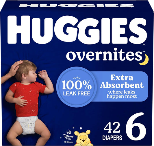 Huggies Overnites Size 6 Overnight Diapers (35+ lbs), 42 Ct, Packaging May Vary