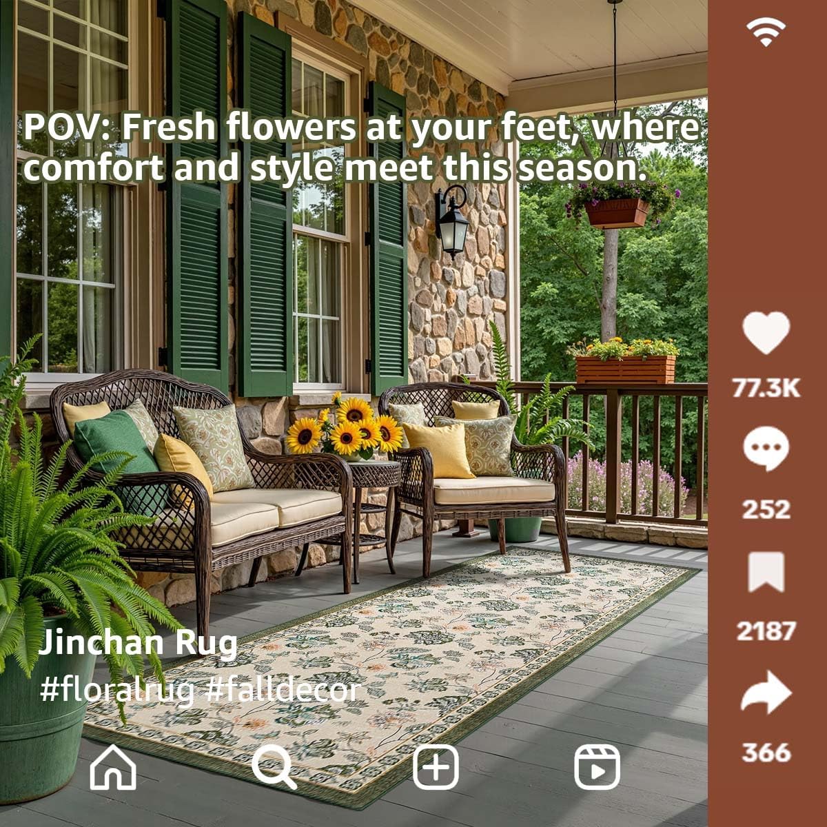 jinchan 3x10 Floral Runner Rug for Hallway Washable Kitchen Runner Vintage Romance Design Non Slip Thin Indoor Floor Cover Low-Profile Throw Carpet for Entryway Bathroom Bedroom Porch, Green/Beige