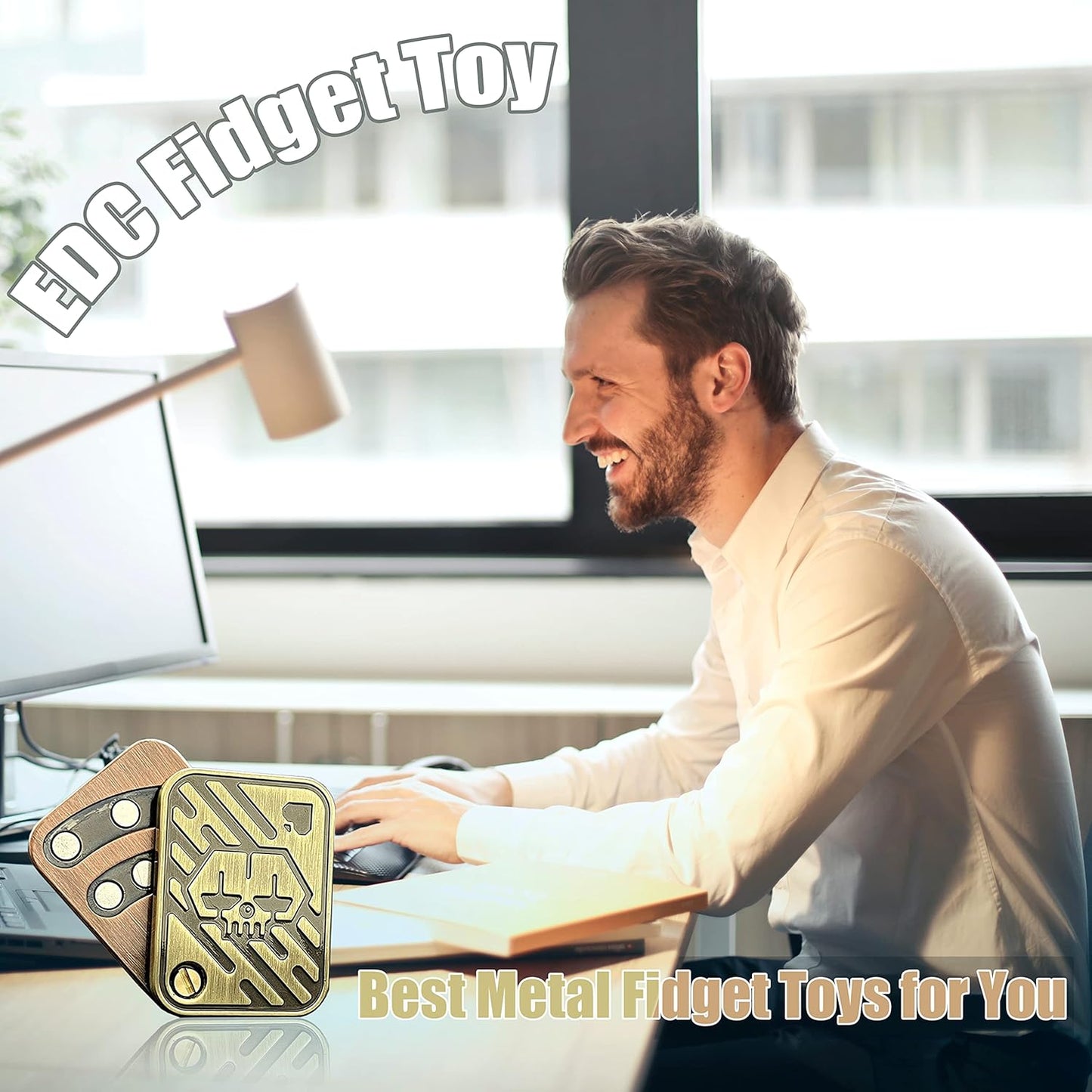 New Decompression Metal Poker Fidget_Slider, Hand Spinner Office Fidget Toys, Sensory Toys Anxiety Stress Relief Desk Toys Gifts for Adult Kids