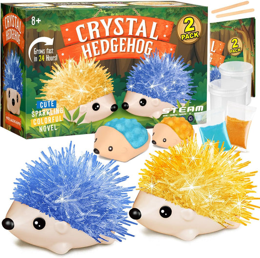 XXTOYS Crystal Growing Kit - 2 Vibrant Colored Hedgehog to Grow - Science Kits for Kids Age 6-8, Great Gifts Toys for Boys & Girls 8-12, STEM Projects for Kids
