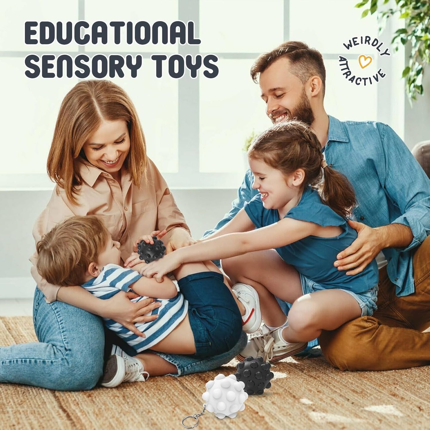 Fidget Toys Adults,Stress Balls Adults 4Pcs Pop Fidget Toys,Pop Balls Autism Sensory Toys for Toddlers 1-3,Fidget Balls Figette Toys,Anxiety Relief Fidgets,Stuffers Gift for Teens Kids (C)