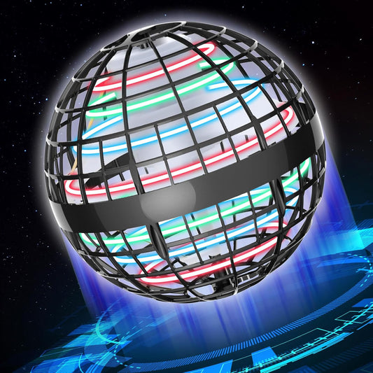 Flying Orb Ball 2024 Upgraded - Hover Orb Magic Light Up Orb Flying Spinner Mini Drone Cosmic Globe for Kids Teens Adults Flying Ball Orbit Ball for Birthday Gift Family Gatherings Christmas (Gray)