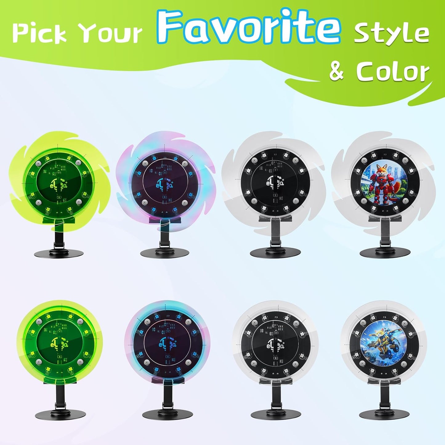 STEM DIY Toys Hand Assembly Electronic Spin The Wheel | Science Craft Kit for Kids Ages 8-9-10-11-12-13-14-15+ Years Old | Educational Gifts for Boys&Girls | Video Guide (Round-Transparent Clear)