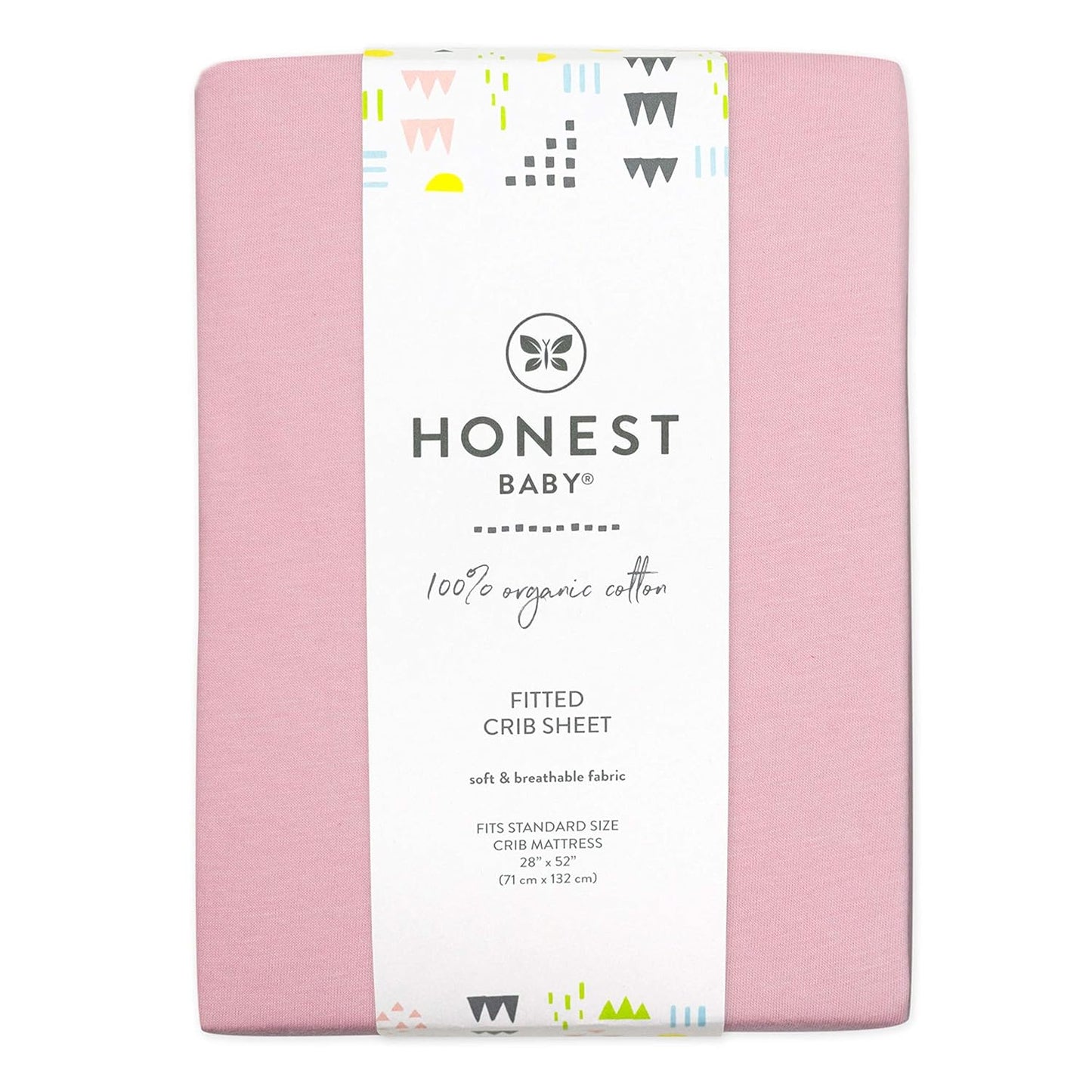 HonestBaby unisex-baby Fitted Crib Sheets Set Standard Mattress, 100% Organic Cotton Baby Boys, Girls, Neutral, 1 Pack - Pattern Play, One Size