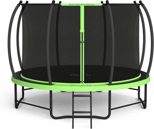 BCAN 8FT 10FT 12FT 14FT 15FT 16FT Recreational Trampoline with Enclosure for Kids Adults, ASTM Approved, Outdoor Trampolines with Ladder for Kids
