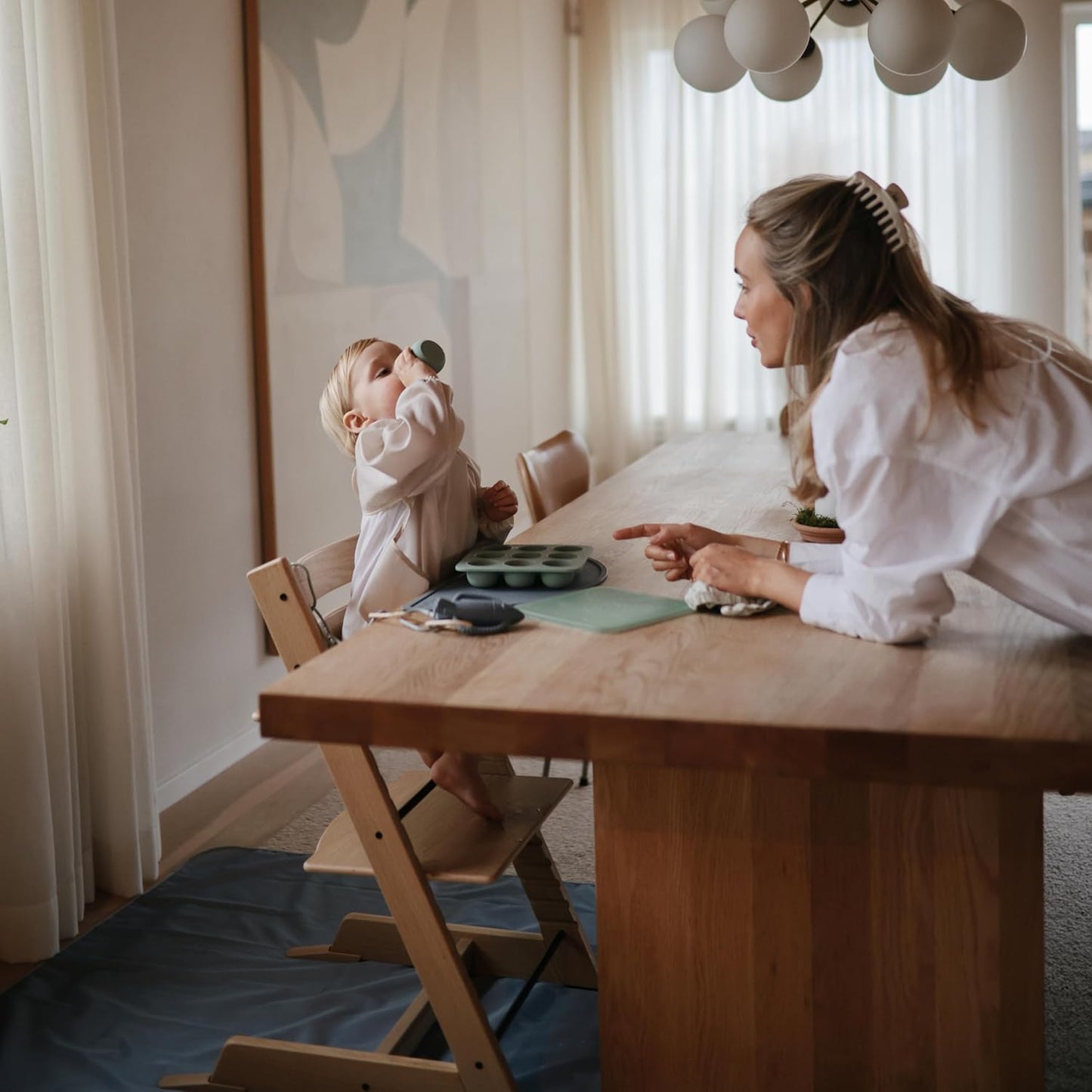 mushie Silicone Baby Starter Training Cup | 6 Months+ (Tradewinds)