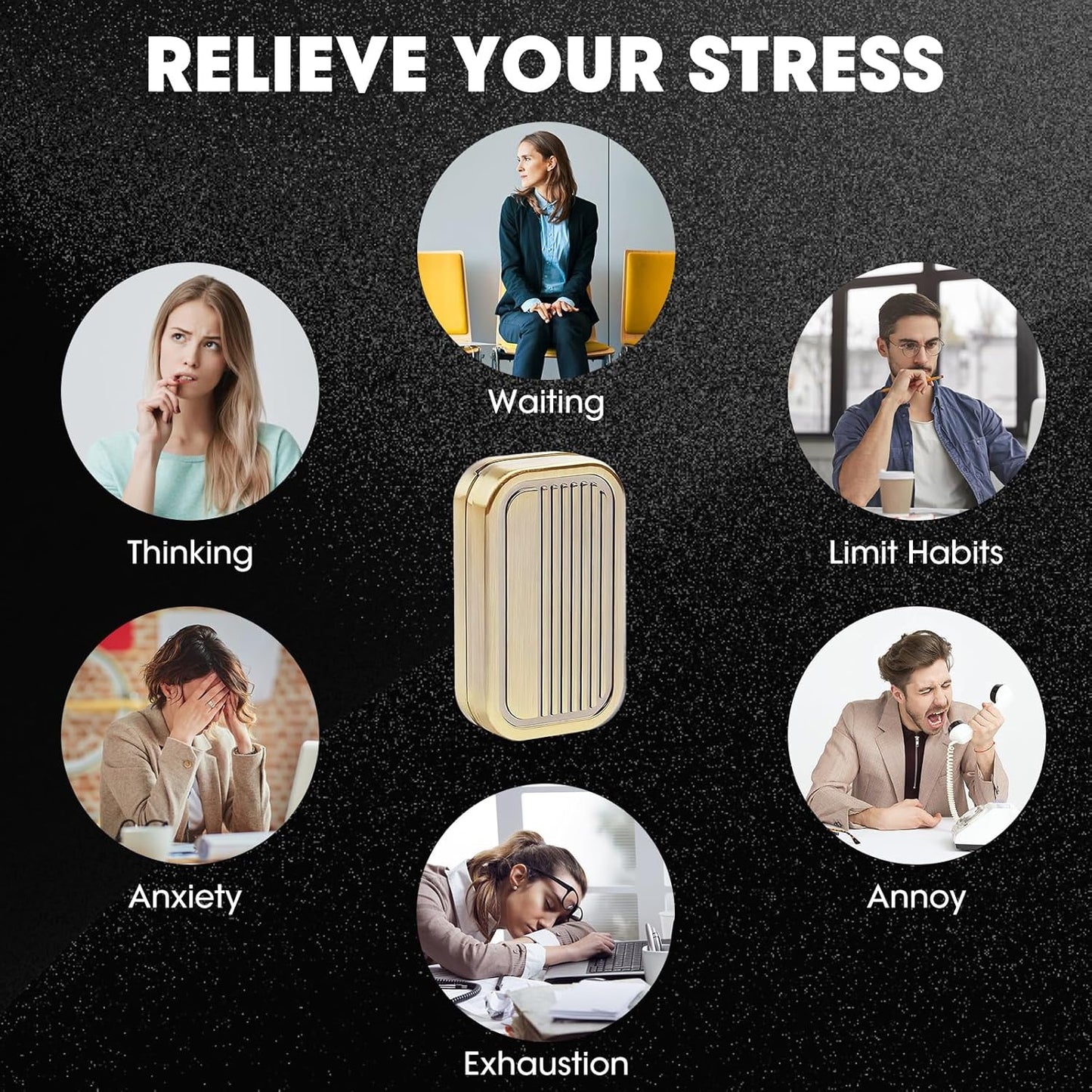 Fidget Slider 3 Layer EDC Gadgets Toy, Metal Magnetic Haptic Fidget Toys for Adults Anxiety/ADHD/Stress Relief, Gift for Boyfriend, Husband and Father (Golden)