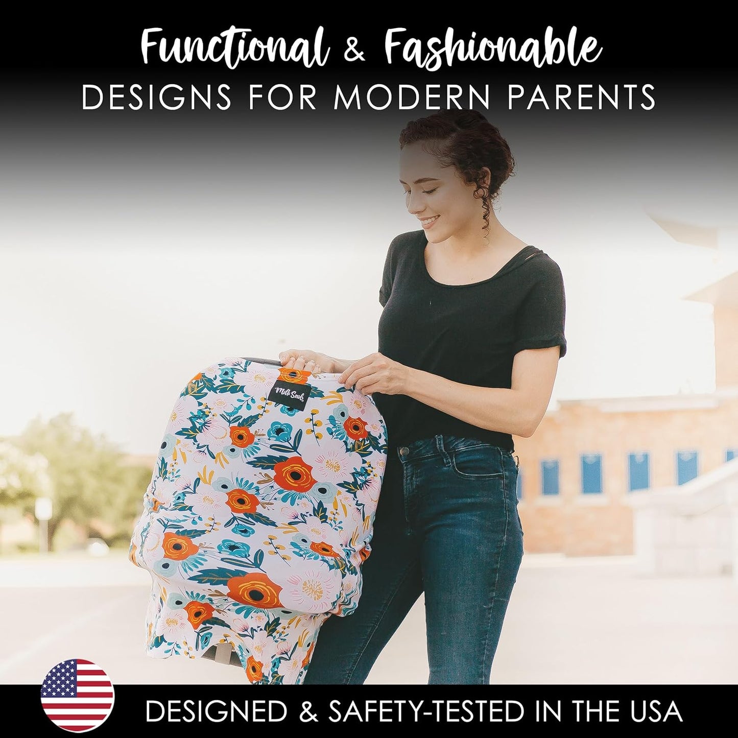 Milk Snob Original 5-in-1 Cover - Nursing Cover for Breastfeeding - Baby Car Seat Cover, Carseat Canopy & Stroller - Essential All-in-One Cover - Gift for Mom, Baby (Magnolia)