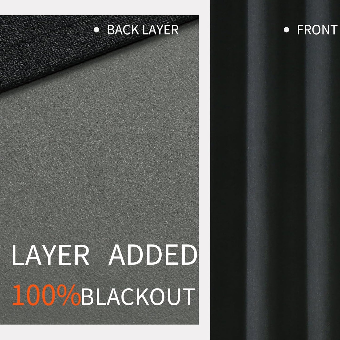 Joydeco Blackout Curtains 120 Inches Long 2 Panels Burg, Room Darkening Curtains for Bedroom, 100% Black Out Textured Thermal Drapes Privacy Protection 2 Panels Set(W52 x L120 Inch, Charcoal Grey)