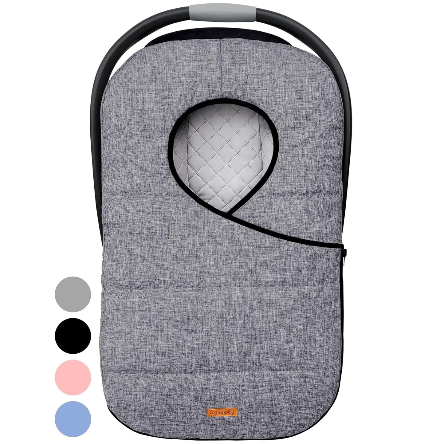liuliuby Winter Carseat Covers for Baby | Infant Car Seat Cover Baby | Doona Accessories | Warm & Thick Fleece Canopy for Infant & New Born Cold Weather (Gray)