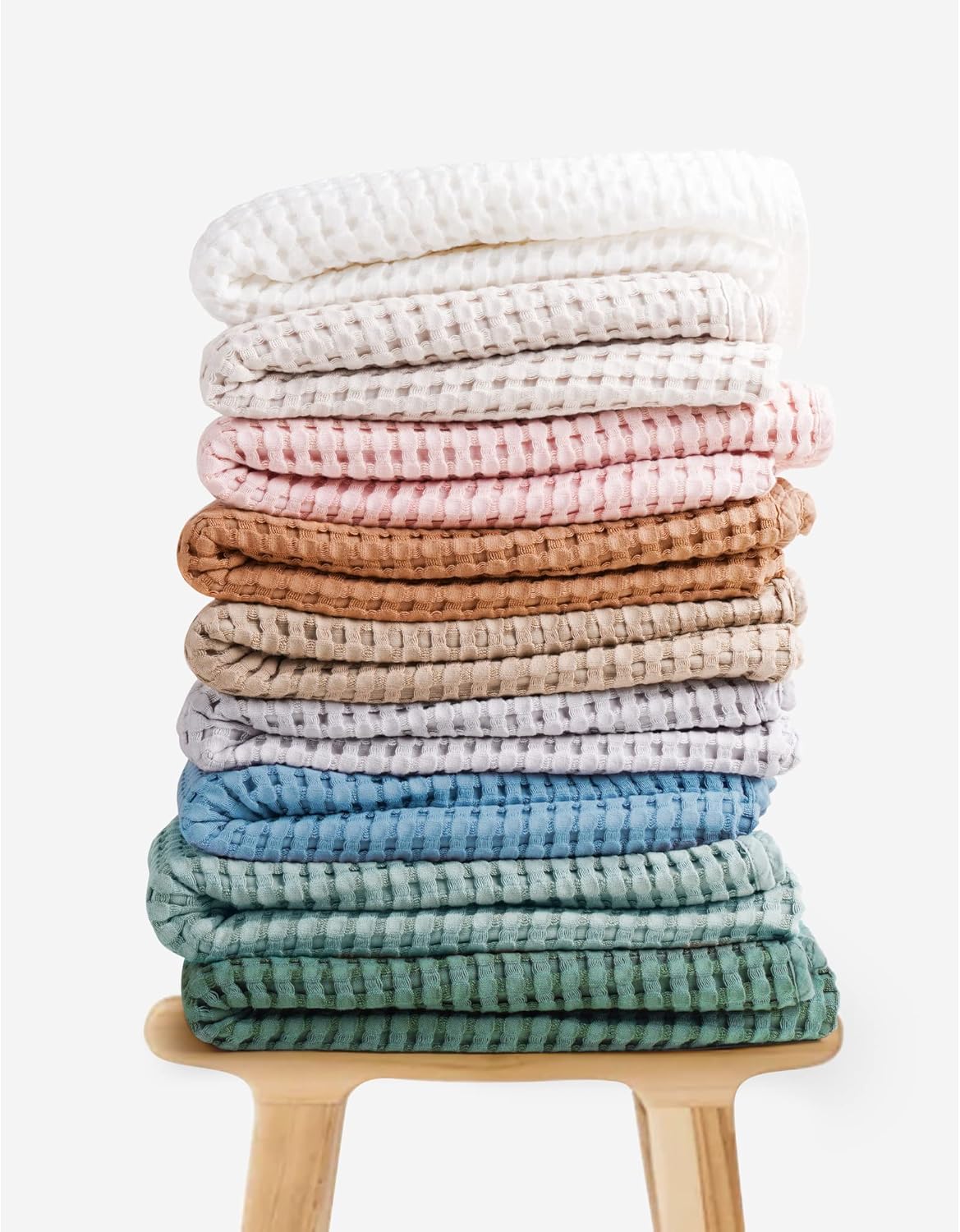 Konssy Waffle Baby Blanket - Soft & Cozy Nursery Swaddle Blanket, Lightweight Toddler Throw for Boys & Girls, Ideal for Wrapping(Light Green)