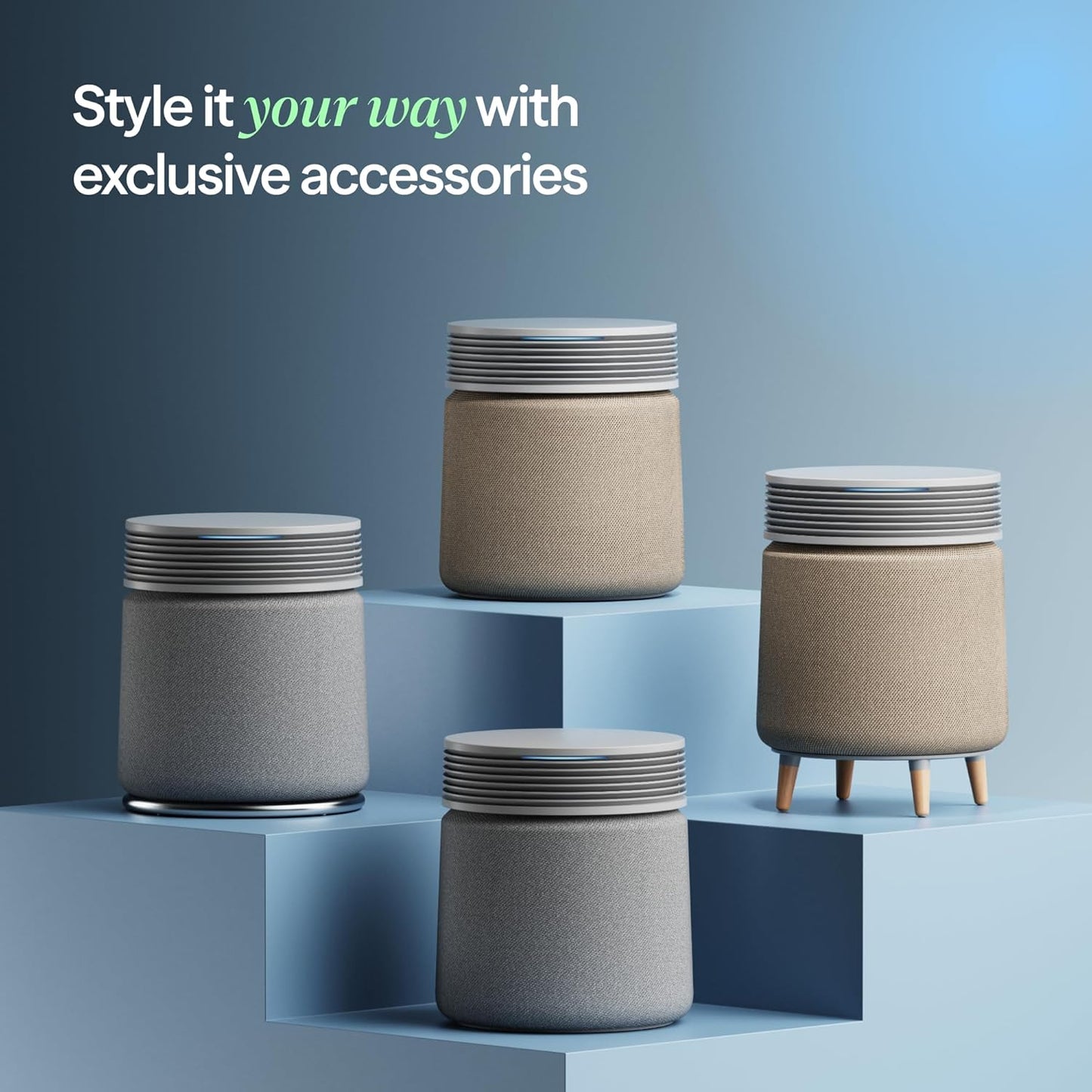 BLUEAIR Air Purifier for Large Rooms & Home - Odor Eliminating Cleans up to 3385 ft², HEPASilent, Smart WiFi, Auto Mode, Doubles as Table, Removes Dust, Smoke, Pet Hair, AHAM Verified, Blue Signature