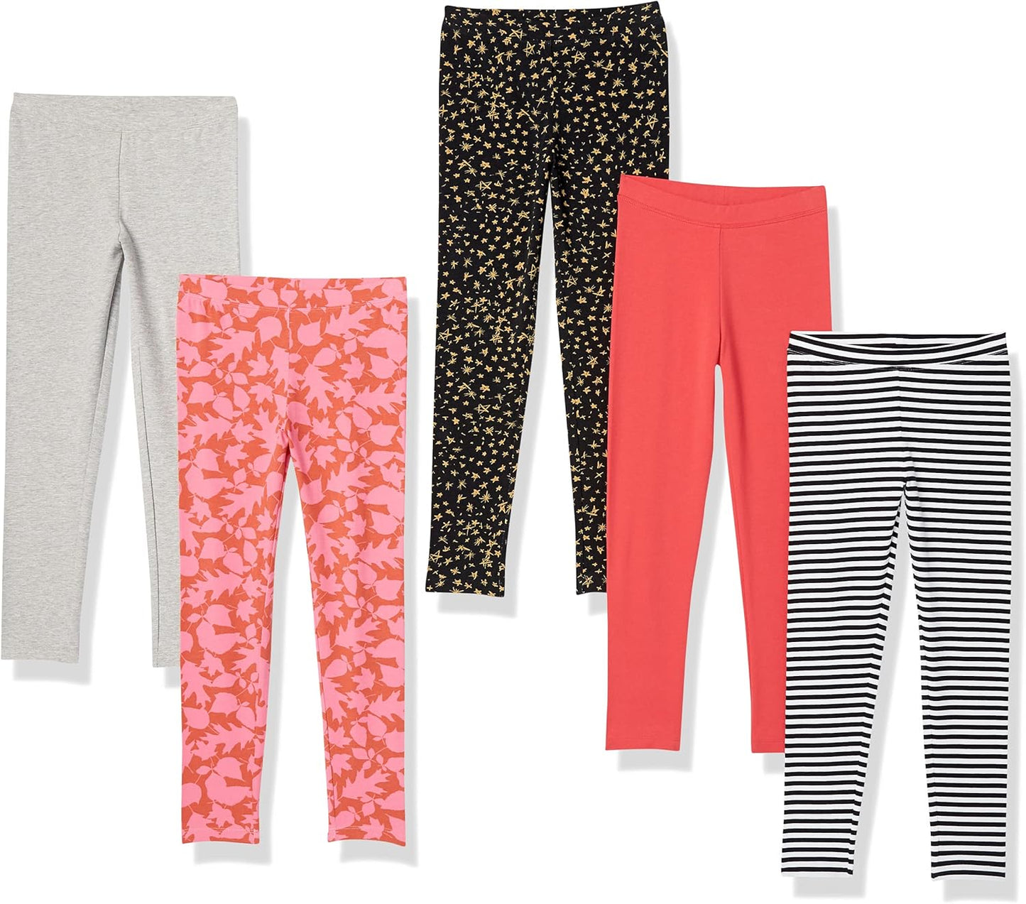 Amazon Essentials Girls and Toddlers' Leggings, Multipacks