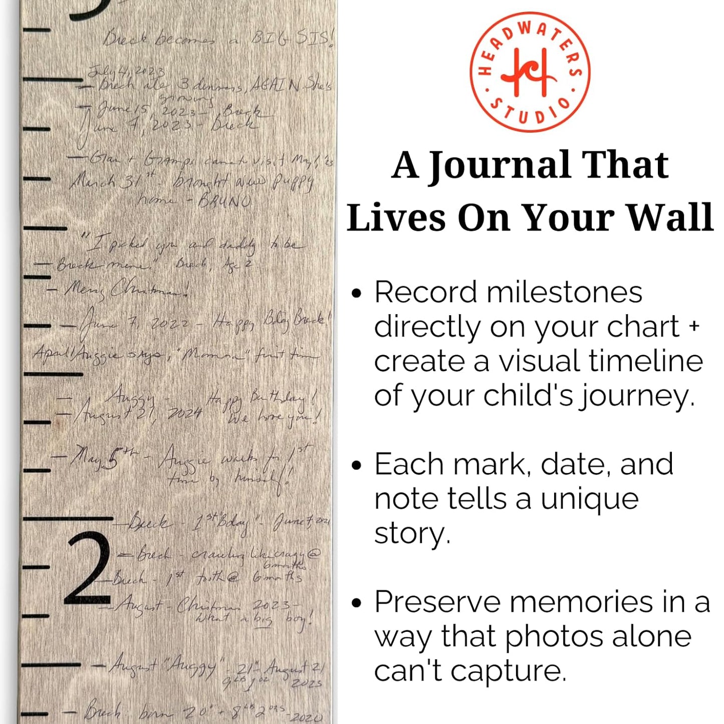 Boho Growth Chart for Wall - Wooden Growth Chart for Kids, Height Chart for Wall, Kids Height Wall Chart, Kids Sizing Chart, Wall Height Chart for Kids - Love Beyond Measure, White