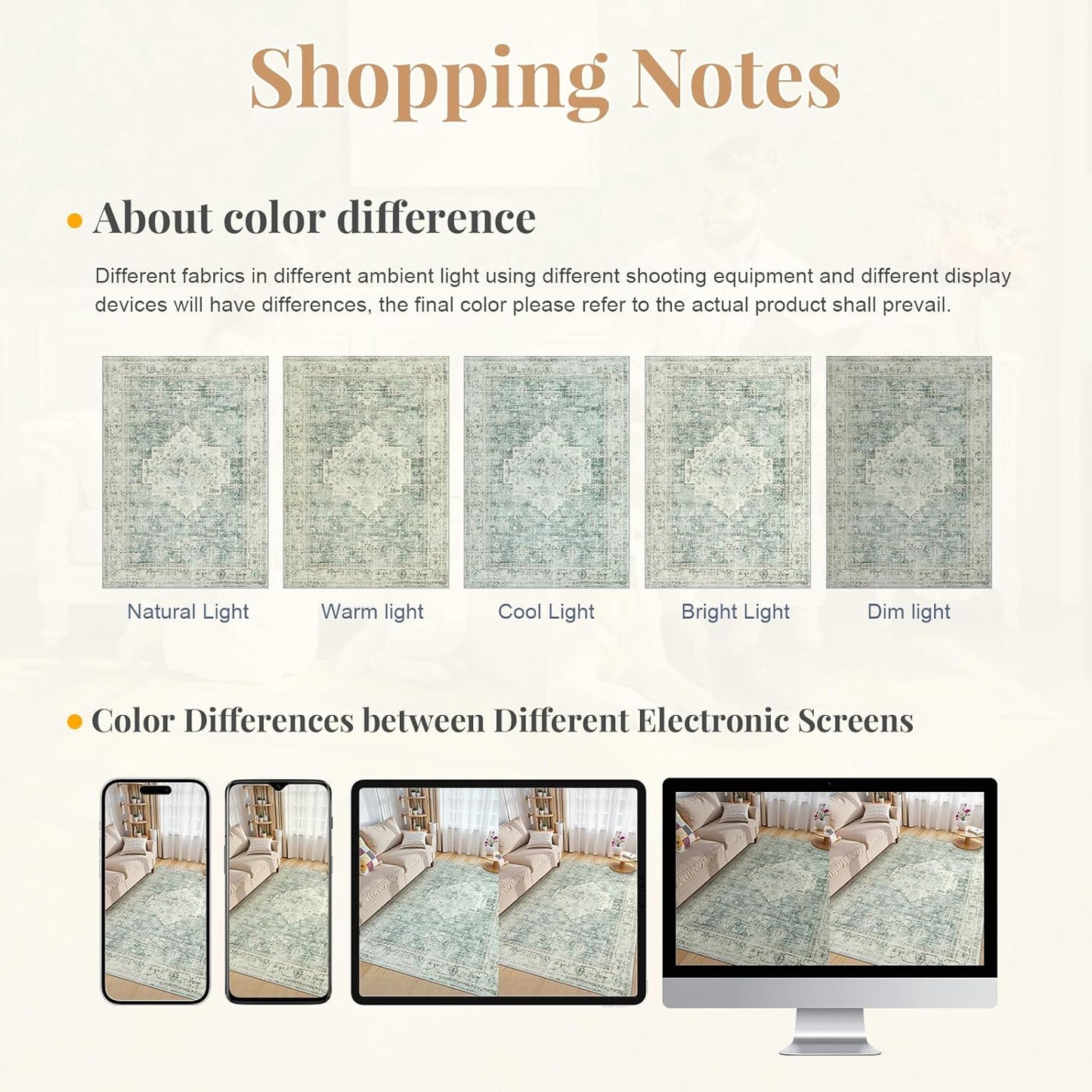 LIVEBOX Washable Area Rug 9x12 Rugs for Living Room Bedroom, Non-Slip Boho Indoor Carpet for Dining Room Office, Low-Pile Farmhouse Soft Carpets for Kids Nursery Playroom, Sage Green