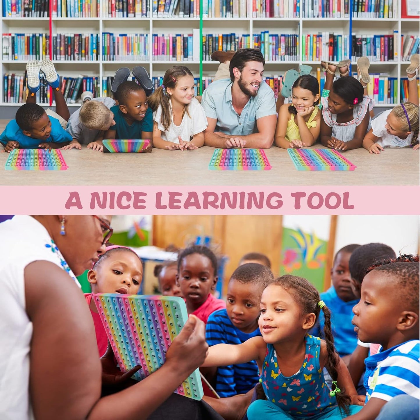 Doubled Side Macaron Multiplication Game and Addition Numbers POP Fidget Math Toys, Create Various Math Operations, Stress Relief Fidget Learning Game Fidget Math Toys （1 Piece）