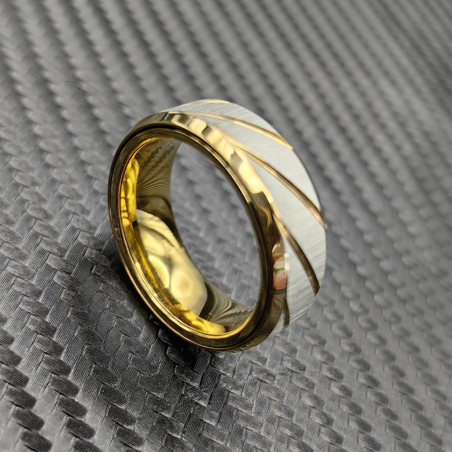 EDC Fidget Slider Fidget Toy Adult Stress Relief Metal Ratchet Ring Jewelry ADHD Recreational Fidget Toy Tactile Coin (Golden, 10)