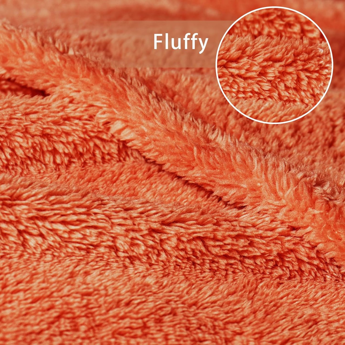 Exclusivo Mezcla Soft Fleece Throw Blanket for Couch, Super Soft Velvet Plush Bed Blanket, Fuzzy Cozy and Warm for All Seasons, 50x60 Inches, Burnt Orange