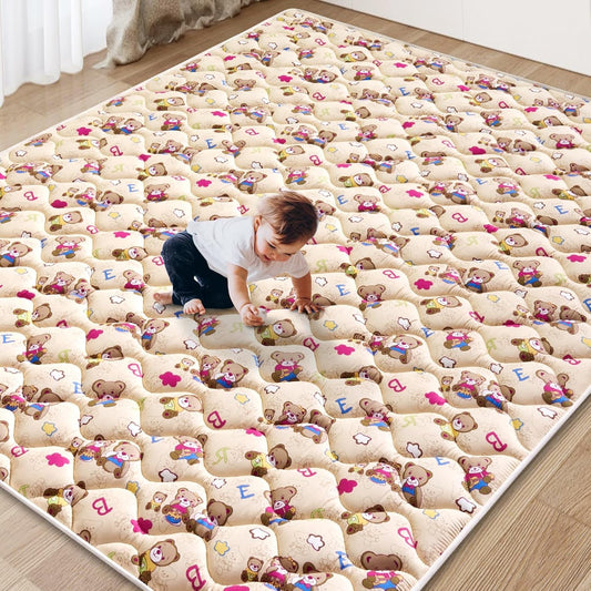 Vibe bear Baby Play Mat 65" X 50", Premium Thicker Foam One-Piece Crawling Mat, Extra Large Anti- Slip Crawling Mat Activity Playmats for Babies,Toddlers, Infants, Play & Tummy Time