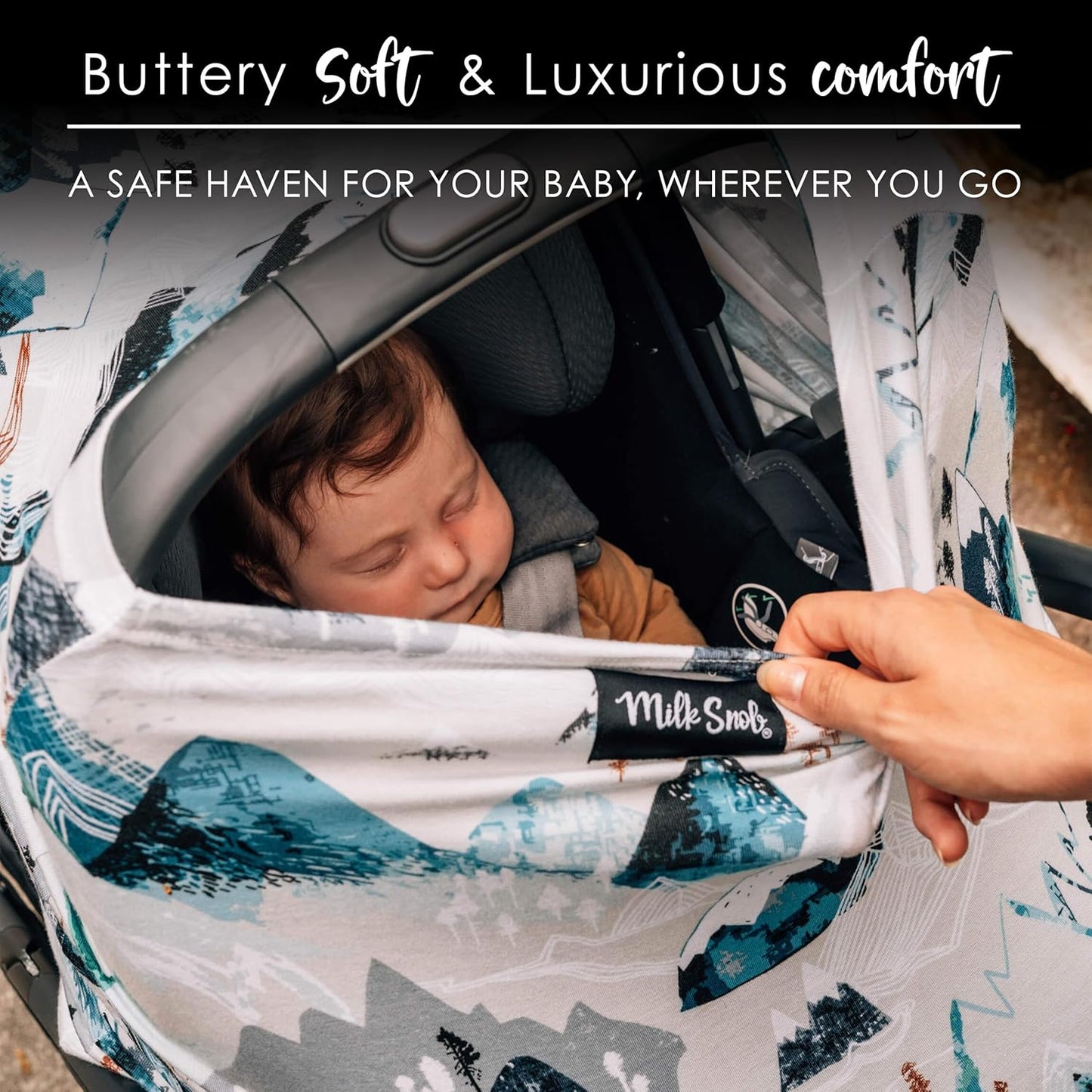 Milk Snob Original 5-in-1 Cover - Added Privacy for Breastfeeding, Baby Car Seat, Carrier, Stroller, High Chair, Shopping Cart, Lounger Canopy - Newborn Essentials, Nursing Top, Rocky Mountain