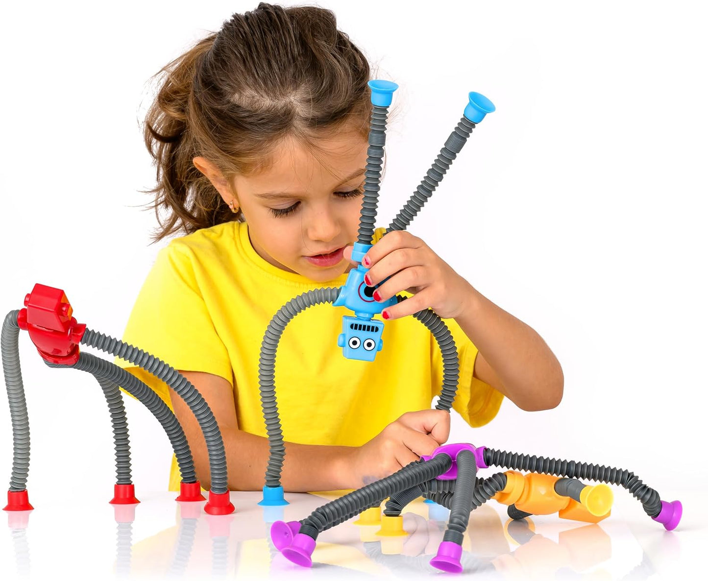 nutty toys Sensory Robot Toys 4pk - Top Pop Tubes Fidget Toy 2024 for ADHD Autism Ages 3 4 5 6 7 8 9 10, Best Kids Travel Toy Gifts Idea, Unique Christmas Tween, Toddler, Girl & Boy Stocking Stuffers