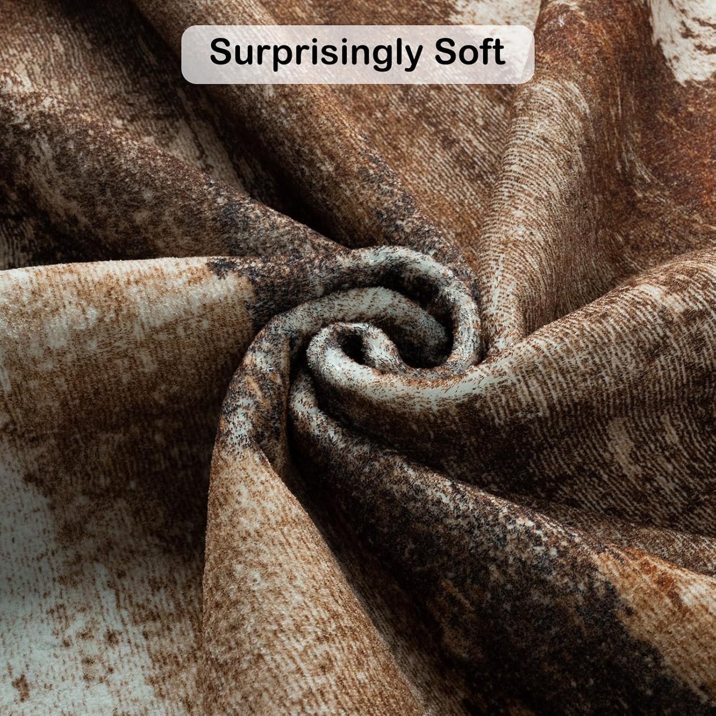 Washable Runner Rug, 2x6 Kitchen Rugs Brown Long Runner Rugs with Rubber Backing, Abstract Non-Slip Carpet Runners for Hallways, Kitchen, Bedroom, Laundry, Entrance