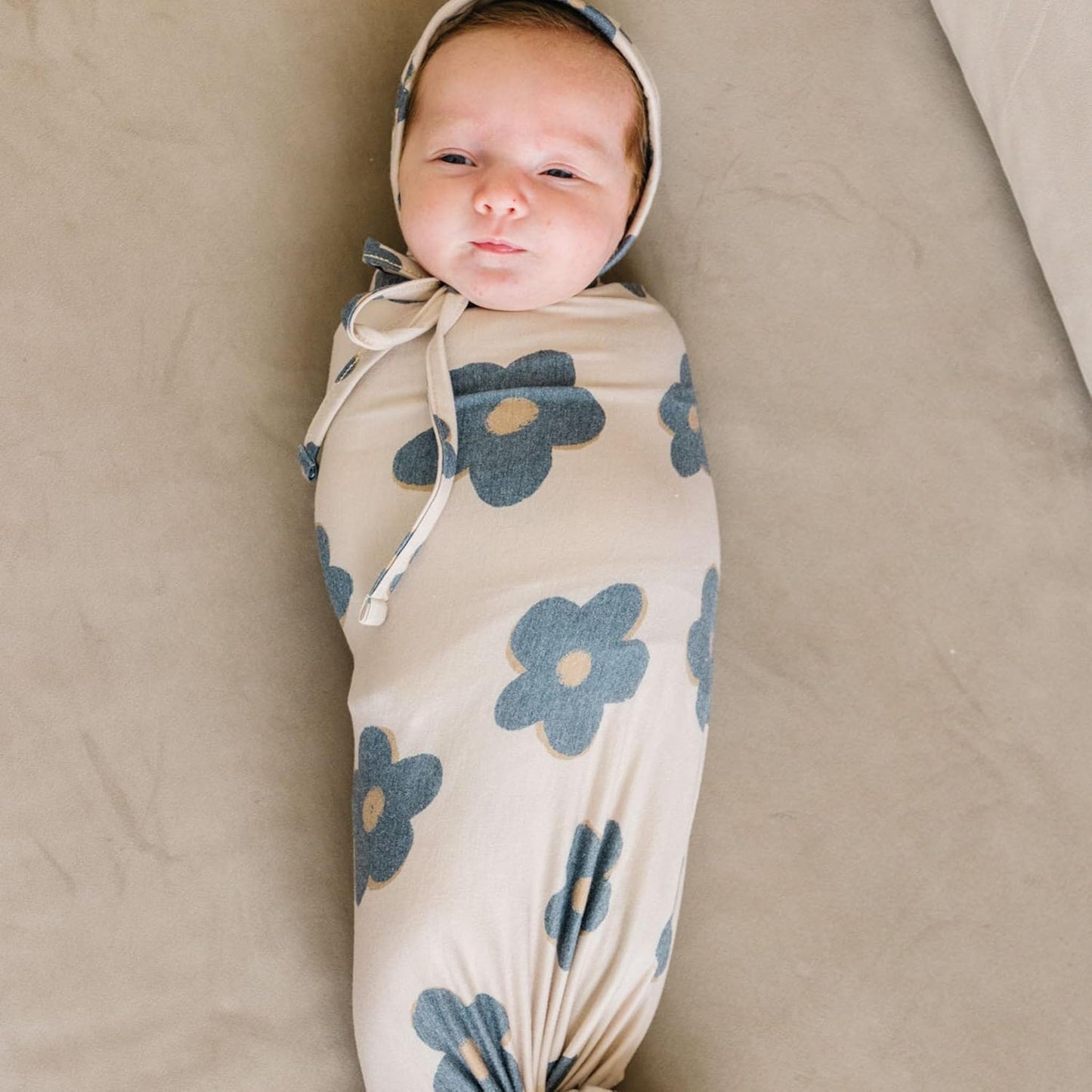 Copper Pearl Large Premium Knit Baby Swaddle Receiving Blanket Gemma in Tan