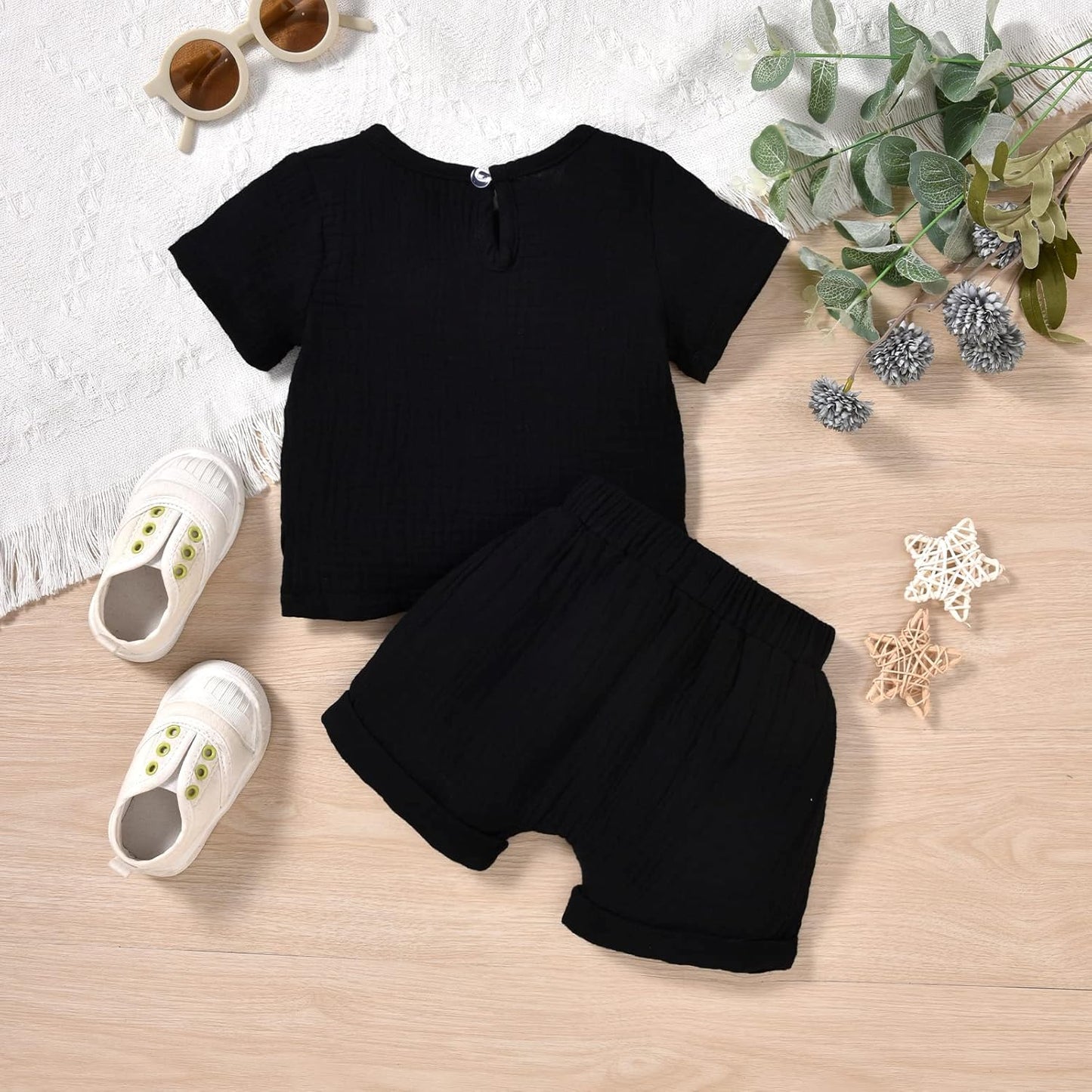 Gender Neutral Baby Linen Summer Outfit